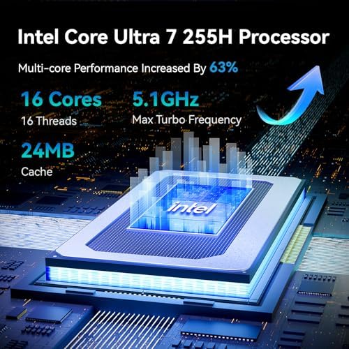 Khadas Mind 2s AI Mini PC - 96 Tops AI Performance, Intel Core Ultra 7 255H｜64GB LPDDR5X+2TB SSD｜5.55Wh Battery｜Only 435g｜Thunderbolt 4｜8K UHD｜Win 11 Home｜Micro Desktop Computer for Work and Gaming