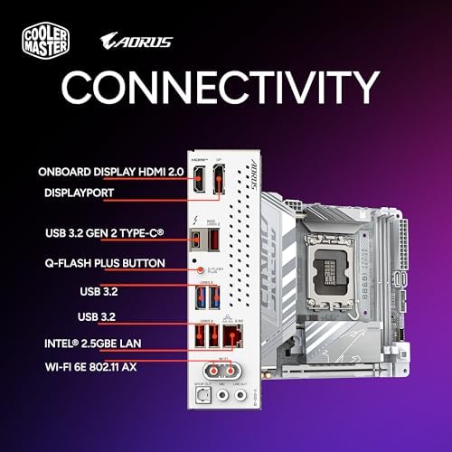 Cooler Master NR2 Pro Mini ITX – Intel Ultra 7 265F 2.4GHz (5.3 GHz Turbo | Gigabyte RTX 5070 12GB & B860I AORUS PRO ICE| 32GB DDR5 6000MHz | 2TB Gen4 M.2 | WiFi | Windows 11 | 280mm AIO Gaming PC
