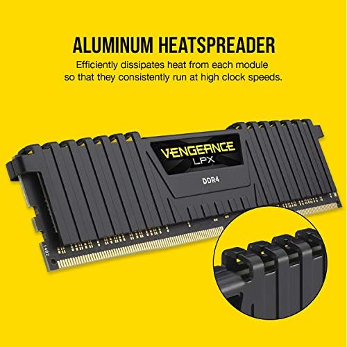 CORSAIR Vengeance LPX DDR4 RAM 32GB (2x16GB 3200MHz CL16-20-20-38 1.35V Intel AMD Desktop Computer Memory - Black (CMK32GX4M2E3200C16