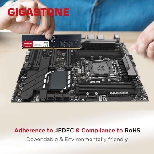 【DDR5 RAM】 GIGASTONE 32GB Kit (2x16GB DDR5 4800MHz PC5-38400 CL 40-40-40-77 1.1V UDIMM 288 Pin Unbuffered Non ECC PC Desktop Memory Module Upgrade