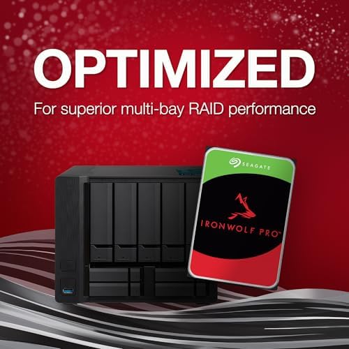 Seagate IronWolf Pro, 14 TB, Enterprise NAS Internal HDD –CMR 3.5 Inch, SATA 6 Gb/s, 7,200 RPM, 256 MB Cache for RAID Network Attached Storage (ST14000NT001