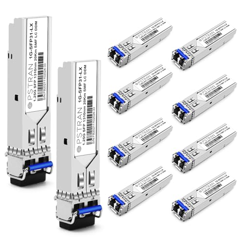 1000BASE-SX SFP Optical Transceiver Module Compatible with HPE Aruba J4858D J4858DCM JL745A Q8N53A ProCurve J4858C J4858B J4858A 850nm 550m DDM Duplex LC MMF 10pcs/Pack