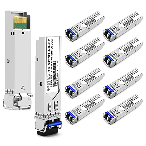 1000BASE-SX SFP Optical Transceiver Module Compatible with HPE Aruba J4858D J4858DCM JL745A Q8N53A ProCurve J4858C J4858B J4858A 850nm 550m DDM Duplex LC MMF 10pcs/Pack