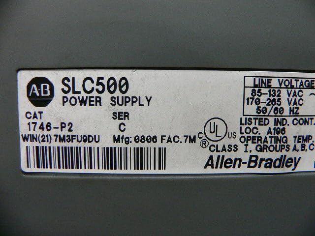 Allen Bradley 1746-P2 SLC 500 Power Supply (Missing Cover