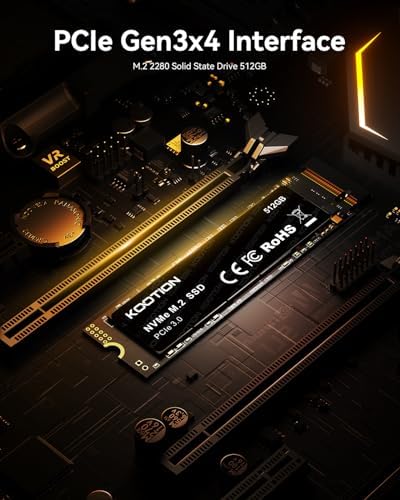 512GB PCIe 3.0 M.2 Internal Solid State Drive PCle 3.0x4 SSD NVMe M.2 2280 Internal SSD Up to 3500MB/s PCIe Gen 3 NVMe SSD Less Heat Large Storage M.2 Internal Solid State Hard Drive for PC
