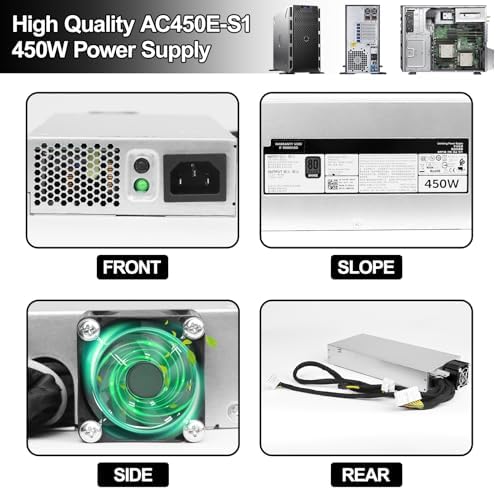 AC450E-S1 XKY89 450W Dell Power Supply Compatible with DELL PowerEdge T440 T430 T420 T320 R430 R440 R530 R540 Replaces T7MF2 FSD061-240G2 DPS-450AB-6 FSD061-242G【18pin+10pin*2+8pin】