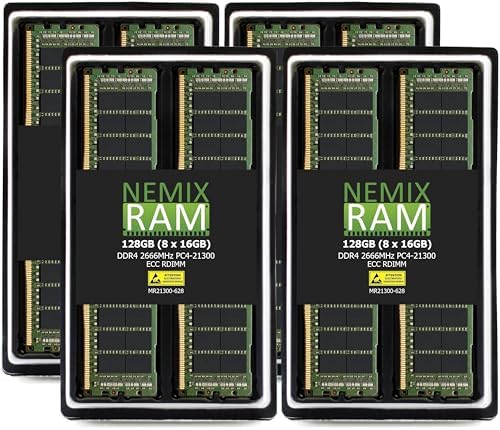 NEMIX RAM 64GB (2X32GB DDR4 2666MHZ PC4-21300 2Rx4 1.2V CL19 288-PIN ECC RDIMM Registered Server Memory KIT Compatible with Dell PowerEdge R540 Rack Server