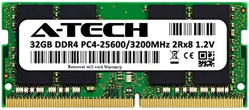 A-Tech 32GB (2x16GB DDR4 3200 MHz SODIMM PC4-25600 (PC4-3200AA CL22 Non-ECC Laptop RAM Memory Modules