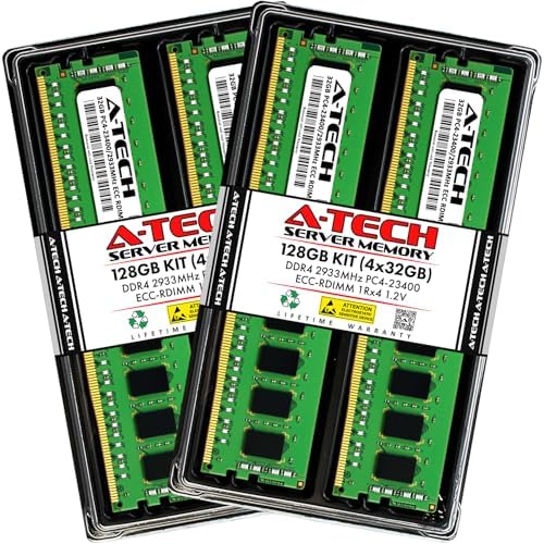 A-Tech 32GB Kit (2x16GB DDR4 3200MHz PC4-25600 ECC RDIMM 2Rx8 Dual Rank 1.2V ECC Registered DIMM 288-Pin Server & Workstation RAM Memory Upgrade Modules (A-Tech Enterprise Series