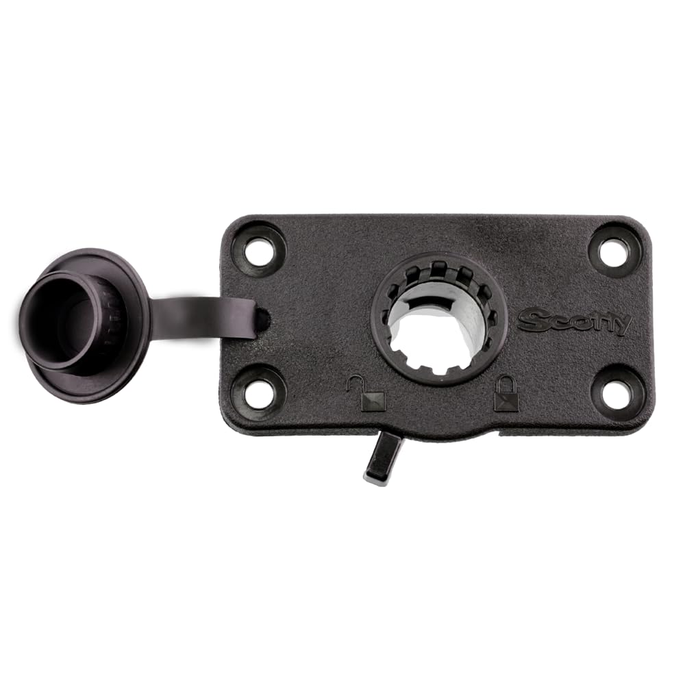Scotty 0244L-BK Flush Mount Bracket, Black, Locking
