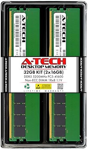 A-Tech 16GB DDR5 4800MHz PC5-38400 CL40 UDIMM 1.1V Non-ECC Unbuffered DIMM 288-Pin Desktop PC/Computer RAM Memory Upgrade Module