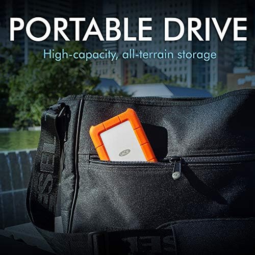 LaCie Rugged USB-C 2TB External Hard Drive Portable HDD – USB 3.0 compatible, Drop Shock Dust Rain Resistant, for Mac and PC Computer Desktop Workstation Laptop, 1 Month Adobe CC (STFR2000800
