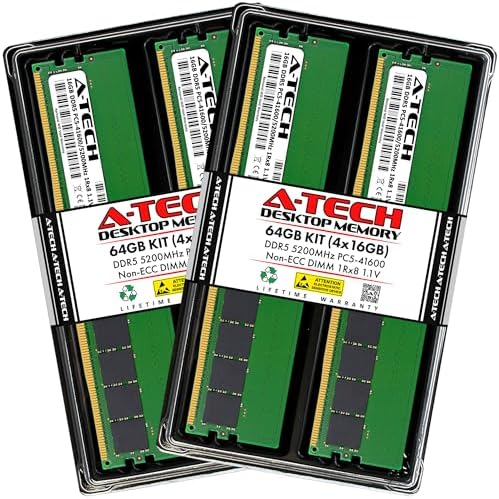 A-Tech 16GB DDR5 4800MHz PC5-38400 CL40 UDIMM 1.1V Non-ECC Unbuffered DIMM 288-Pin Desktop PC/Computer RAM Memory Upgrade Module