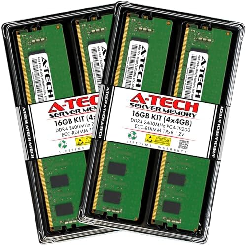 A-Tech 64GB Kit (2x32GB DDR4 2133MHz PC4-17000 ECC RDIMM 2Rx4 Dual Rank 1.2V ECC Registered DIMM 288-Pin Server & Workstation RAM Memory Upgrade Modules (A-Tech Enterprise Series