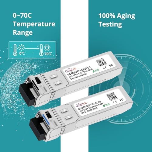 10GBASE-BX60-UD BiDi SFP+ Module, TX 1270nm/1330nm, RX 1330nm/1270nm, 60km DOM Simplex LC/UPC SMF Optical Transceiver Networking Mini Gbic for Dell GP-SFP-10GBX-U-60/ GP-SFP-10GBX-D-60