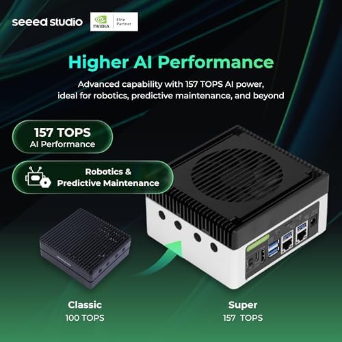 NVIDIA Jetson Orin NX 16GB Edge AI Device - reComputer J4012, 4xUSB 3.2, M.2 Key E & Key M Slot, Pre-Installed Jetpack System with NVIDIA Jetpack on 128GB NVMe SSD