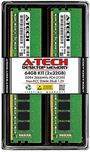 64GB (2x32GB DDR4 2666 MHz UDIMM PC4-21300 (PC4-2666V CL19 DIMM 2Rx8 Non-ECC Desktop RAM Memory Modules