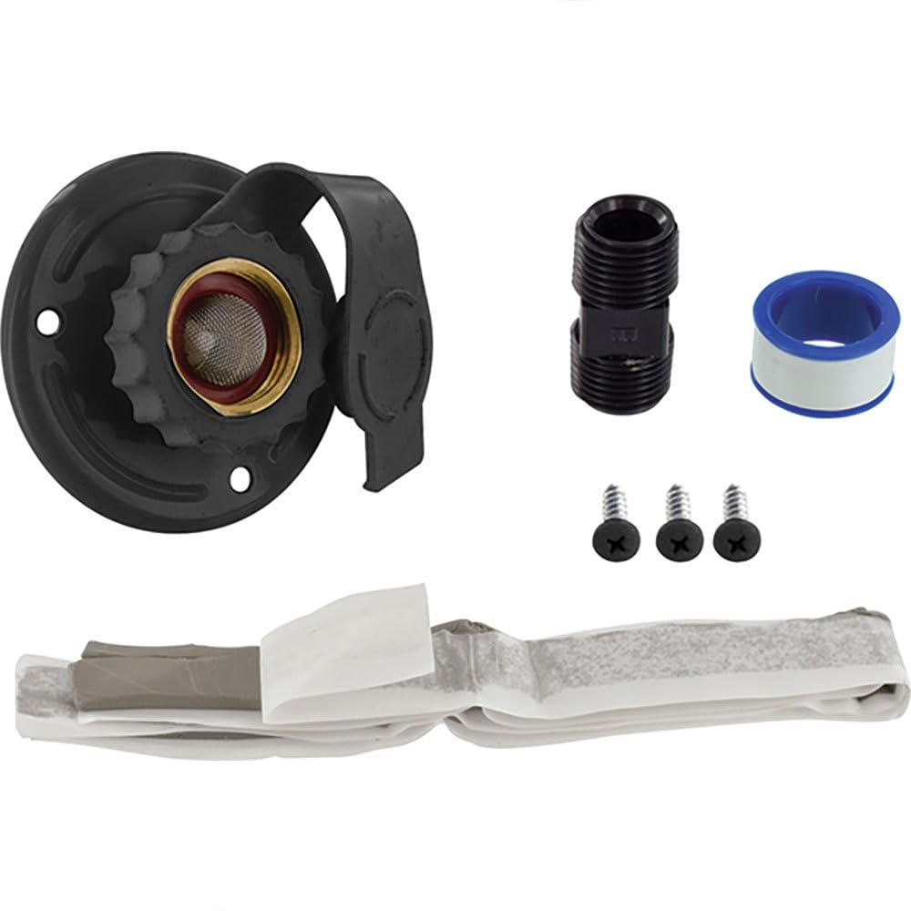 Valterra A01-0175LFVP Flush Mount Water Inlet, Black Aluminum