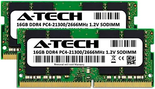 A-Tech 32GB (2x16GB DDR4 2666MHz PC4-21300 (PC4-2666V CL19 SODIMM 1.2V 260-Pin Non-ECC SO-DIMM Laptop Notebook RAM Memory Modules