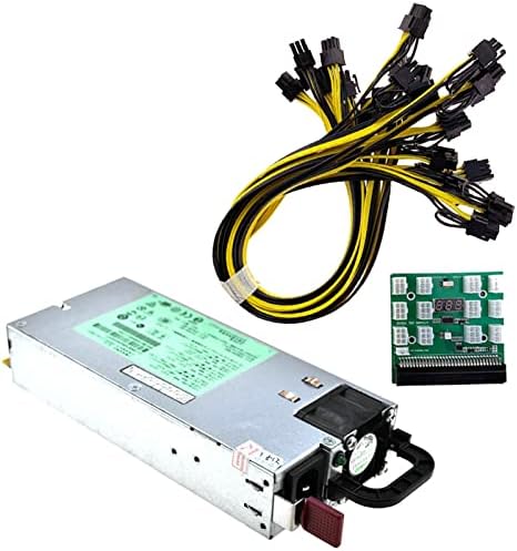 DPS-1200FB A 1200W PSU Power Supply+ Breakout Board + 12pcs 6pin-to-8pin Cables Mining BTC ETH Switching