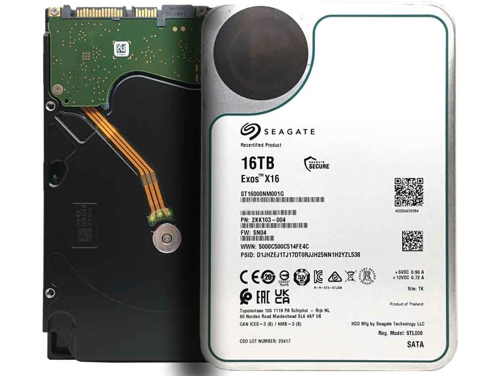 Seagate (Recertified Exos X16 16TB 7200 RPM SATA 6Gb/s 256MB Cache 3.5-Inch Internal Data Center HDD Enterprise Hard Drive (ST16000NM001G
