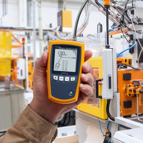 Fluke Networks - 5018508 MS-POE MicroScanner Copper Cable Verifier and PoE tester for RJ-45 Category 5-6A Ethernet Cables, Identifies Supplied Class 0-8 Power from Ethernet PSE Devices