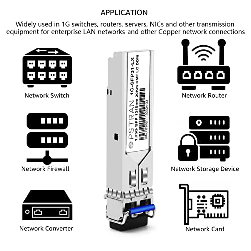 1000BASE-SX SFP Optical Transceiver Module Compatible with HPE Aruba J4858D J4858DCM JL745A Q8N53A ProCurve J4858C J4858B J4858A 850nm 550m DDM Duplex LC MMF 10pcs/Pack