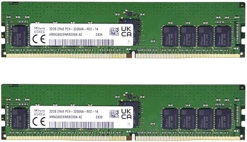 Timetec Hynix IC DDR4 Registered ECC 1.2V 288 Pin RDIMM Server Memory RAM Module Upgrade (DDR4 2666MHz, 64GB KIT(2x32GB 2R4