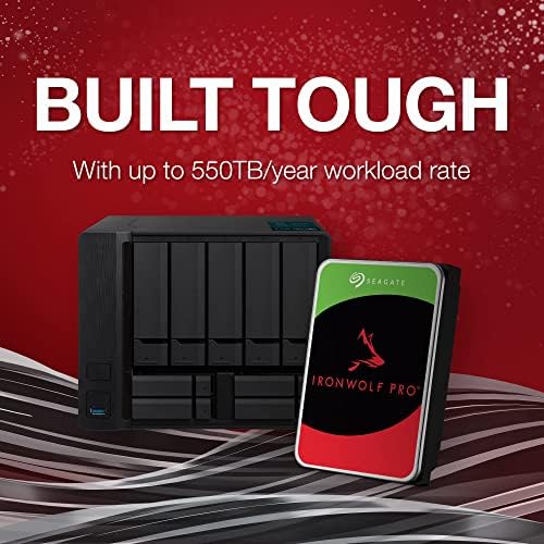 Seagate IronWolf Pro, 16 TB, Enterprise NAS Internal HDD –CMR 3.5 Inch, SATA 6 Gb/s, 7,200 RPM, 256 MB Cache for RAID Network Attached Storage (ST16000NT001