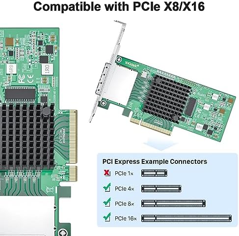 Fiber 12G Internal PCIe Controller Card, 8 Ports 12Gb/s SATA + SAS HBA Card, Broadcom's 3008 Chip, PCI Express 3.0 X8, 2X Mini SAS SFF-8643 Ports, Same as 9300-8I with Low Profile Bracket