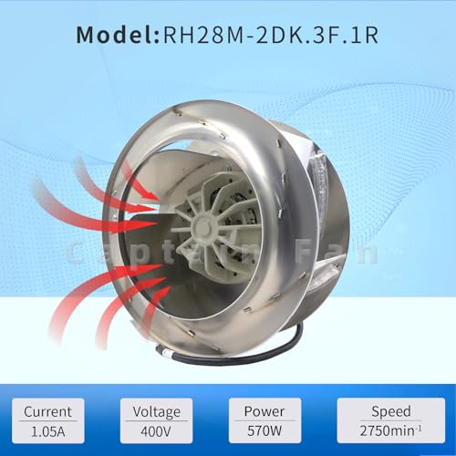 RH28M-2DK.3F.1R Ziehl-abegg Fan 400/460V 0.53/0.86KW 0.95/1.25A Centrifugal Fan for Inverter