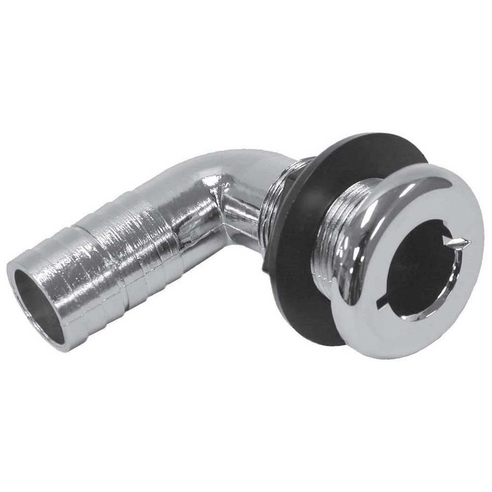 TH Marine TH-1290CP-DP T-H Marine Brite Plate Chrome Plated 90 Degree Thru Hull, for Hose
