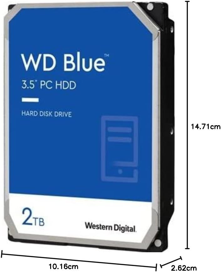 Western Digital 10TB WD Blue Internal Hard Drive HDD - 7200 RPM, SATA 6 Gb/s, 512 MB Cache, 3.5" - WD100EAGZ