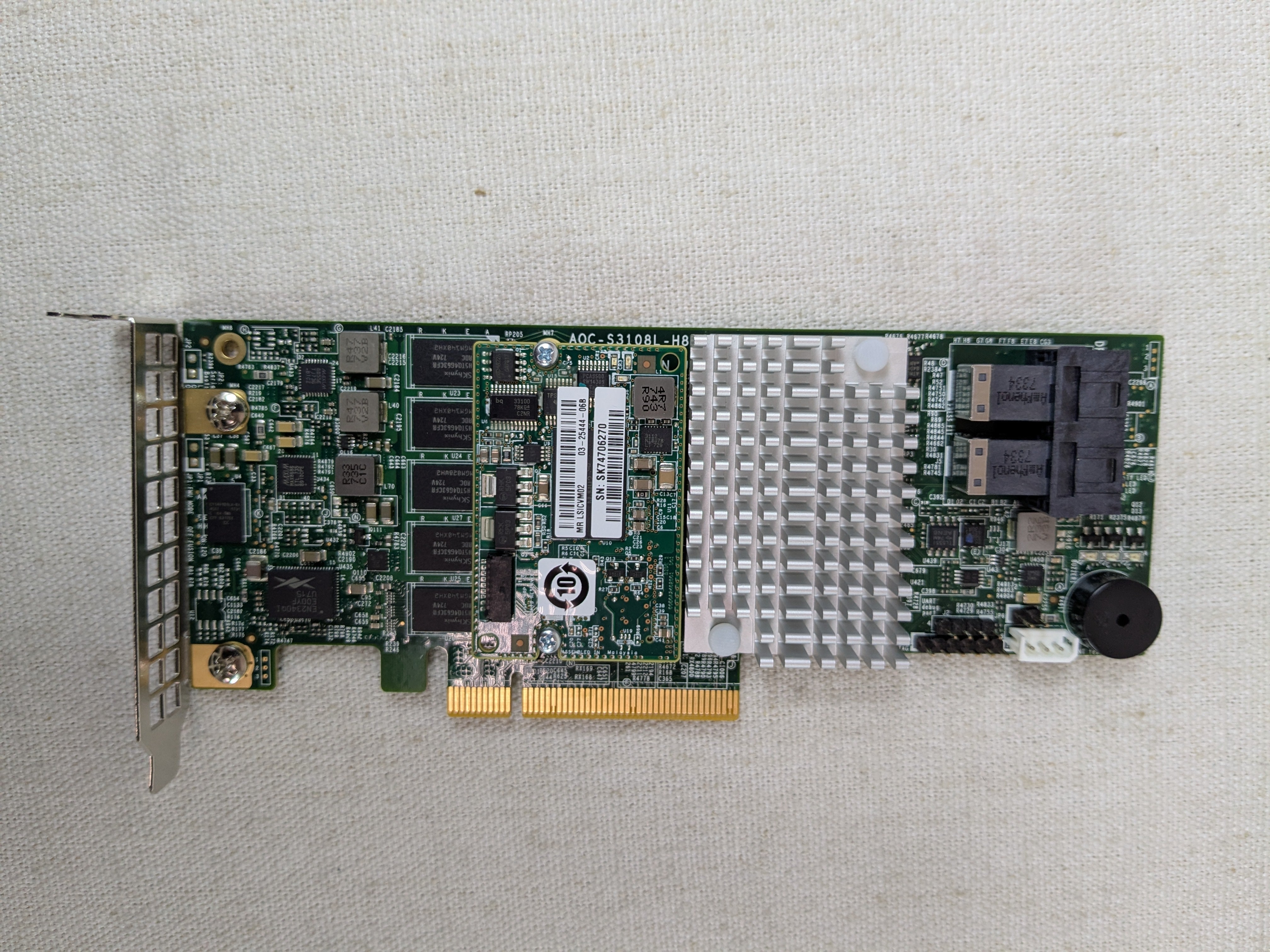 SUPERMICRO AOC-S3108L-H8IR 3108 8P PCI-E SAS3 12Gb/s RAID CONTROLLER Low Profile