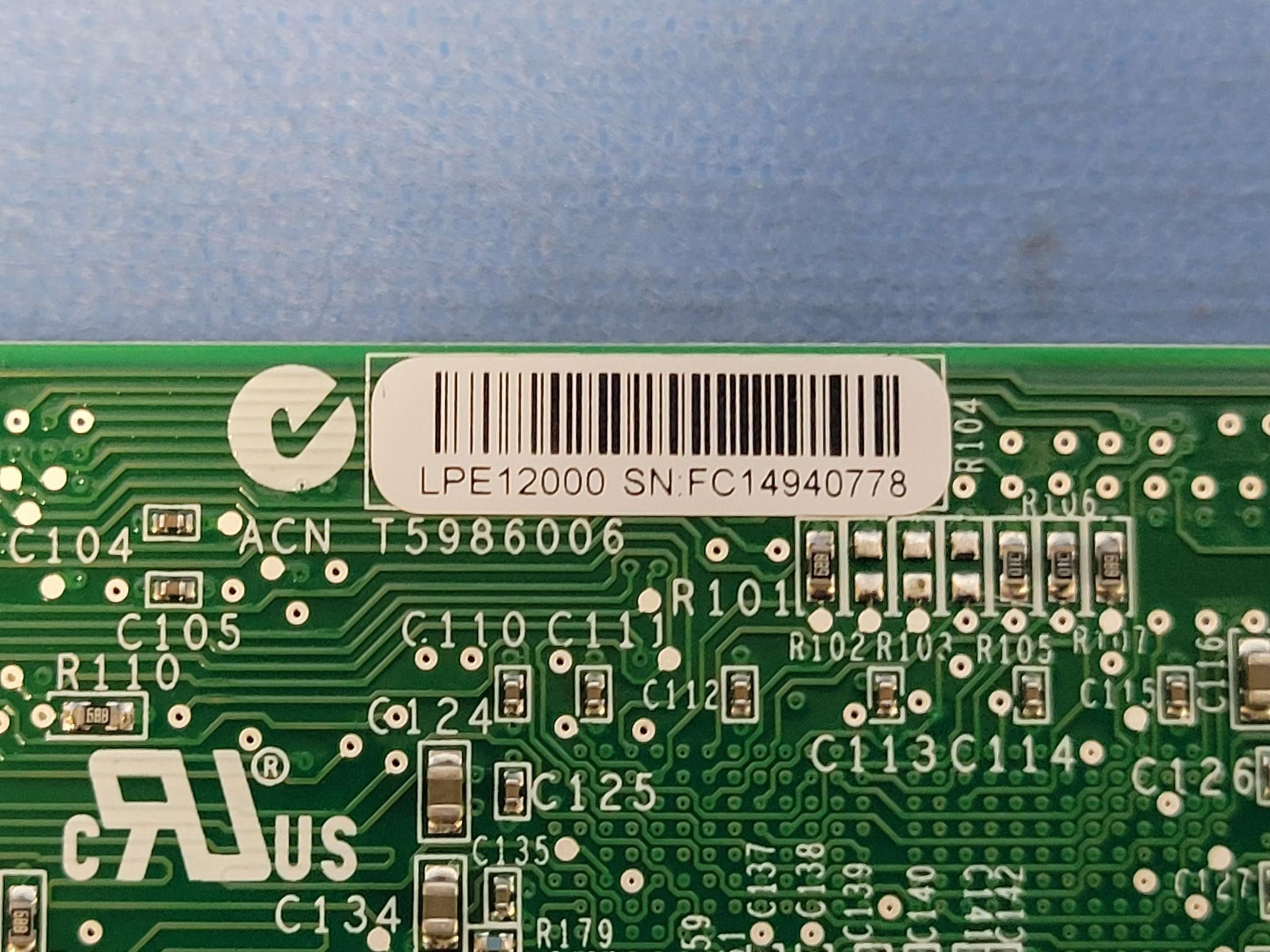 Emulex LightPulse 8GB Single Port FC PCI-e HBA Adapter Full Height LPE12000-E