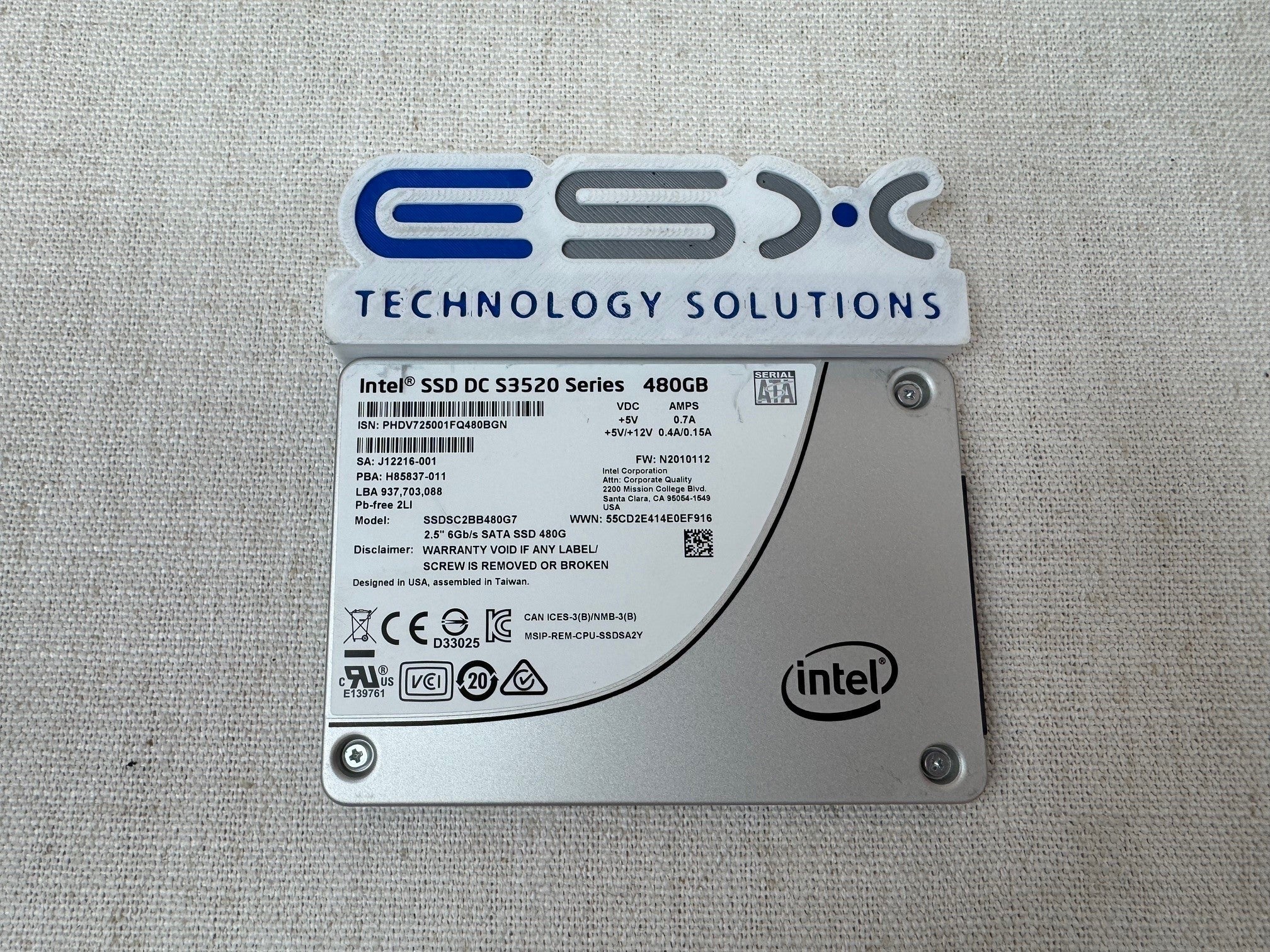 Intel SSDSC2BB480G7 480GB MLC SATA 2.5" 6GB/S SSD DC S3520 SERIES