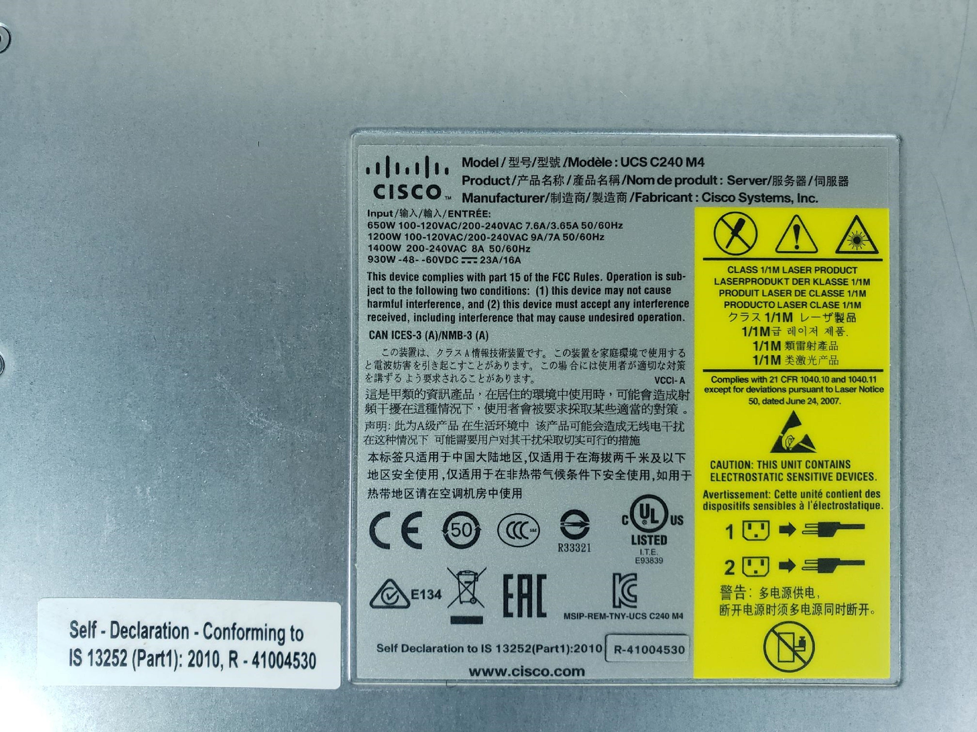 Cisco UCSC-C240-M4S2 2U 16x 2.5” Server 2x 14Core E5-2697v3 2.6GHz CPU 384GB RAM