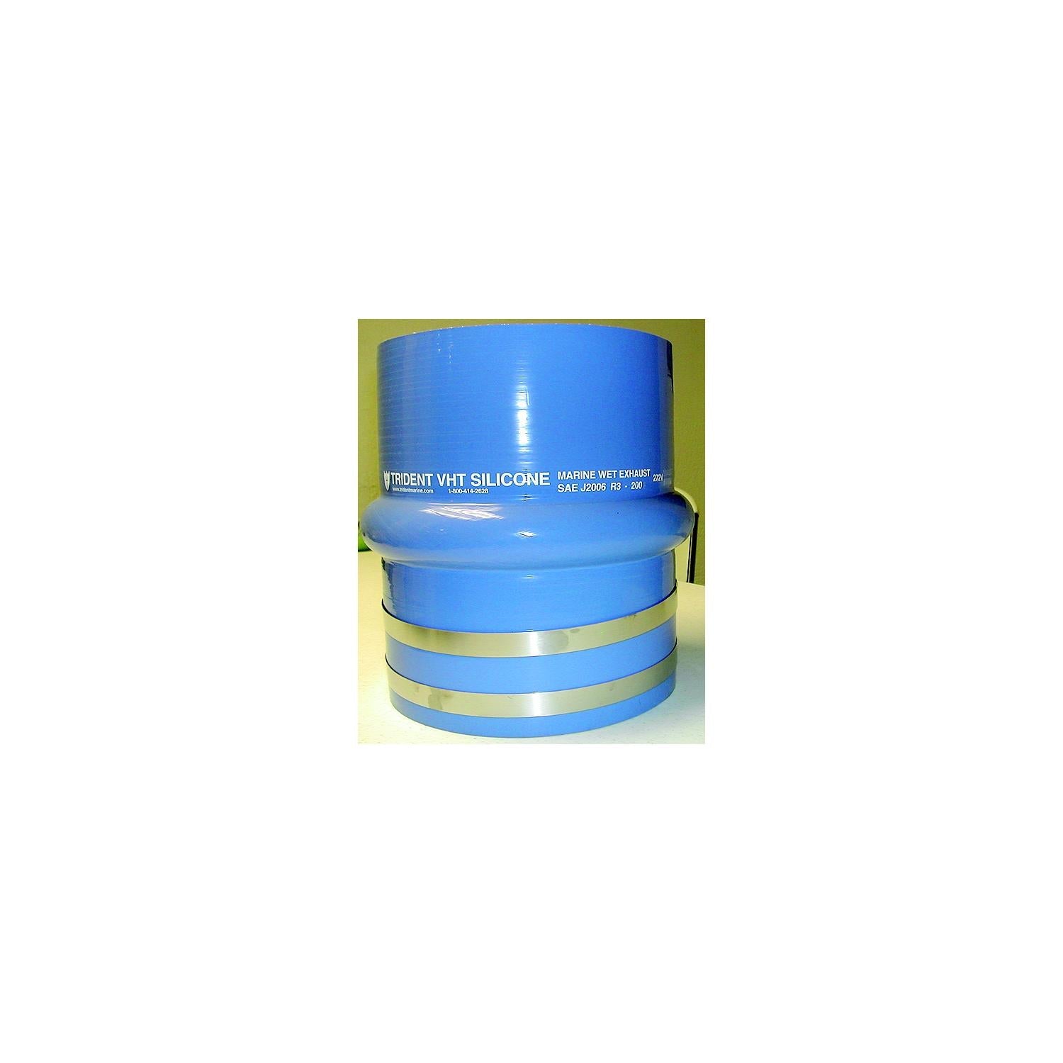 Trident Marine 272V5000-S/S Blue Silicone "VHT" Single Hump Hose w/T-Bolt Clamps, 5"