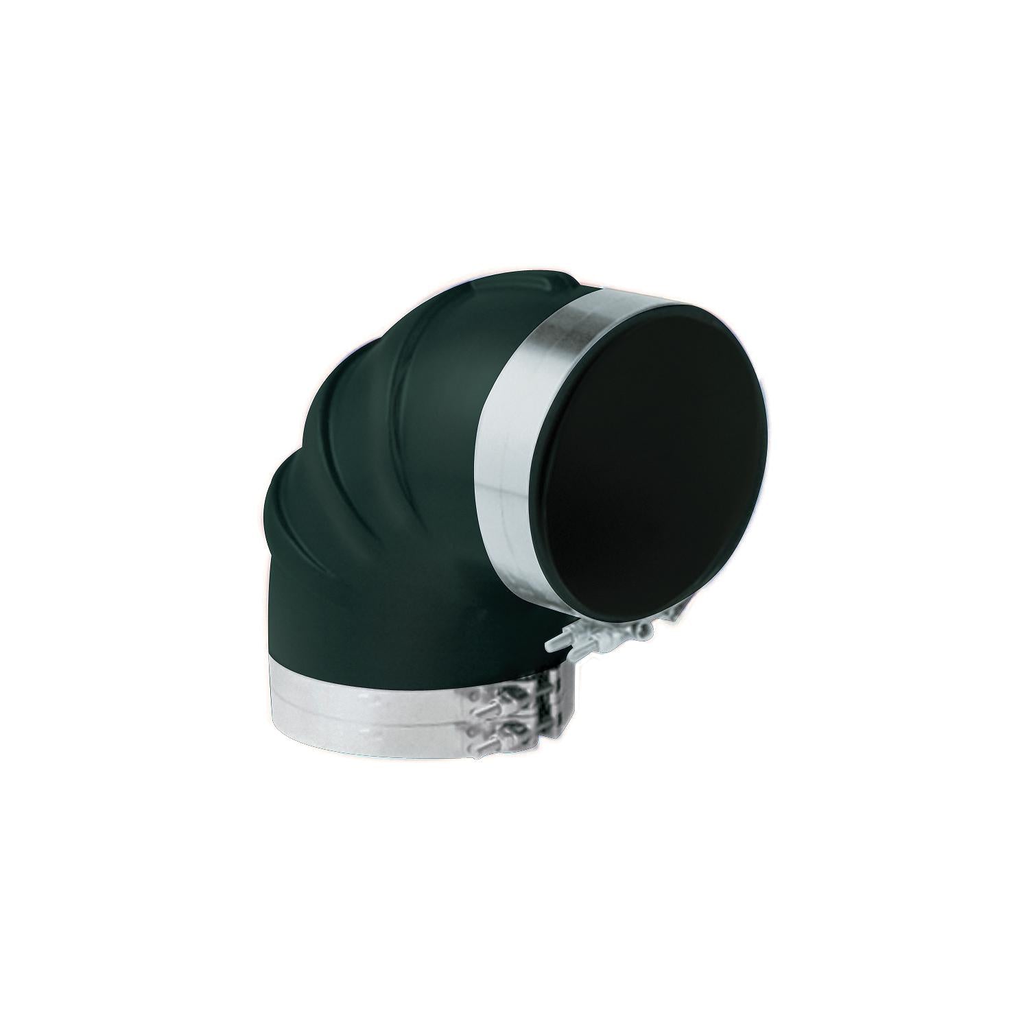 Trident Marine 290V3000-S/S Trident Blue Silicone "VHT" 90 Degree Elbow w/T-Bolt, Clamps, 3"