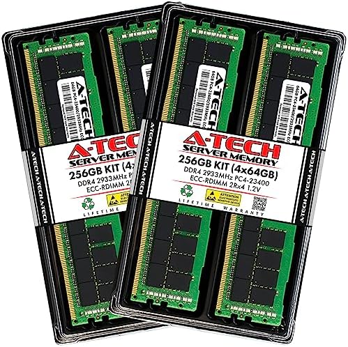 A-Tech 64GB Kit (2x32GB DDR4 2666MHz PC4-21300 ECC RDIMM 2Rx4 Dual Rank 1.2V ECC Registered DIMM 288-Pin Server & Workstation RAM Memory Upgrade Modules (A-Tech Enterprise Series