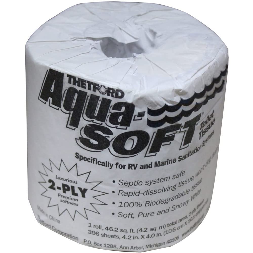 Thetford 24033 2-Ply Rapid-Dissolve Aqua-Soft Toilet Tissue-Toilet Paper, 48 Rolls/case