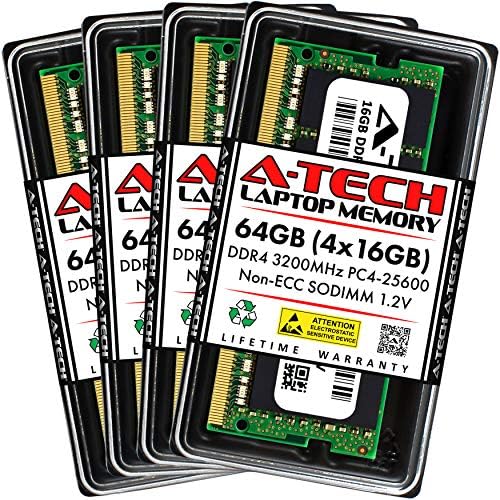 A-Tech 32GB (2x16GB DDR4 3200 MHz SODIMM PC4-25600 (PC4-3200AA CL22 Non-ECC Laptop RAM Memory Modules