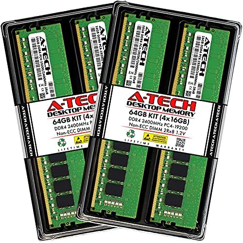 A-Tech 32GB (2x16GB DDR4 2400 MHz UDIMM PC4-19200 (PC4-2400T CL17 DIMM 2Rx8 Non-ECC Desktop RAM Memory Modules
