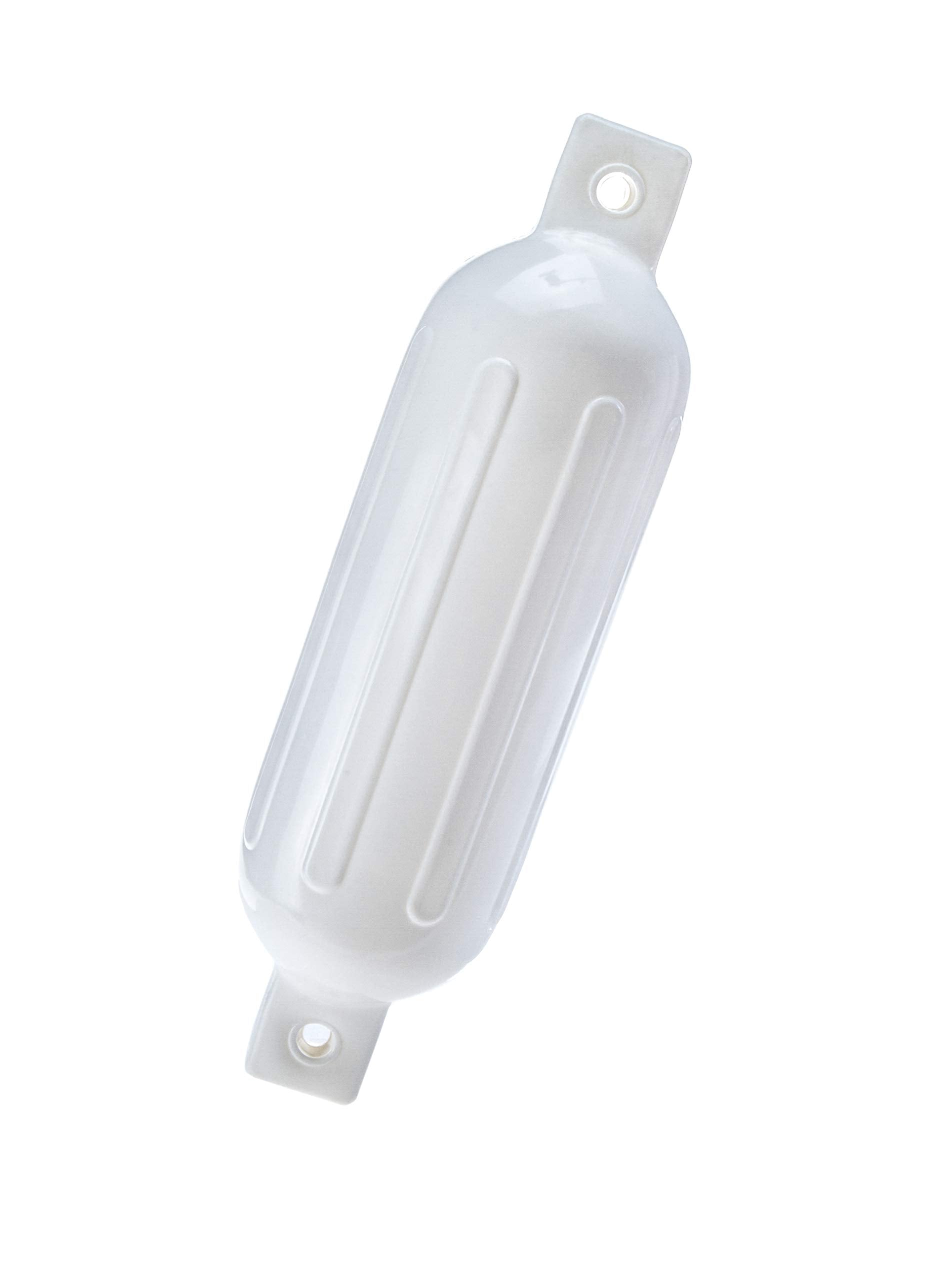 Seachoice DE79201S 79011 Twin Eye Ribbed Fender, White, 5.5 x 20"