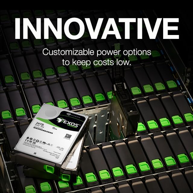 Seagate Exos X24 20TB Enterprise Internal Hard Drive HDD - 12GB/s SATA 7200RPM 2.5M MTBF (ST20000NM002H