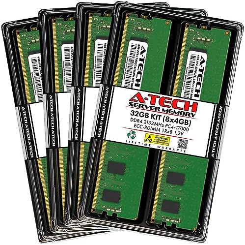 A-Tech 32GB Kit (2x16GB DDR4 3200MHz PC4-25600 ECC RDIMM 2Rx8 Dual Rank 1.2V ECC Registered DIMM 288-Pin Server & Workstation RAM Memory Upgrade Modules (A-Tech Enterprise Series