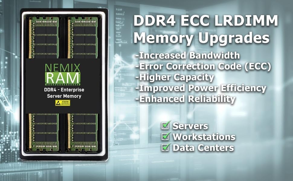 NEMIX RAM 32GB (1X32GB DDR4 2133MHZ PC4-17000 4Rx4 1.2V 288-PIN ECC LRDIMM Compatible with Supermicro MEM-DR432L-HL01-LR21 Load Reduced Server Memory