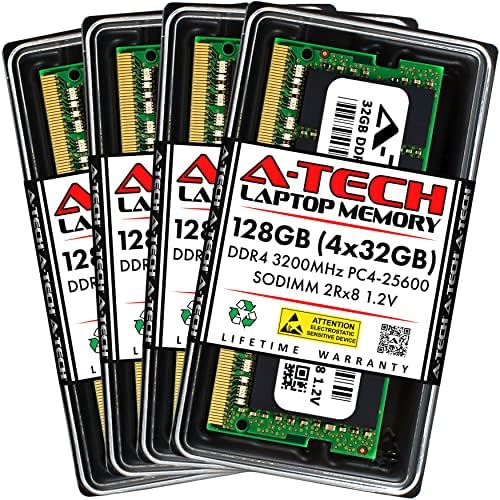 A-Tech 8GB DDR4 3200 MHz SODIMM PC4-25600 (PC4-3200AA CL22 Non-ECC Laptop RAM Memory Module