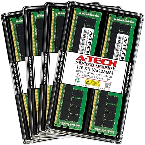 A-Tech 32GB Kit (2x16GB DDR4 3200MHz PC4-25600 ECC RDIMM 2Rx8 Dual Rank 1.2V ECC Registered DIMM 288-Pin Server & Workstation RAM Memory Upgrade Modules (A-Tech Enterprise Series