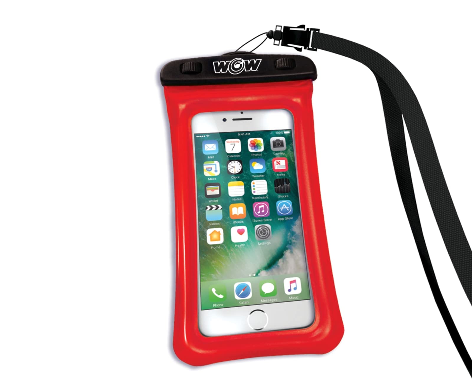 WOW H2O Proof Phone Holder, 4" × 8", Red